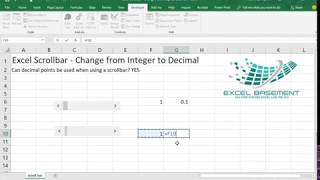 Excel Scrollbar  Change from Integer to Decimal [upl. by Amick]