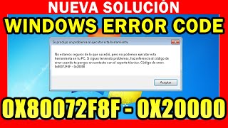 ✅ ERROR Windows 7 al ACTUALIZAR a Windows 10 🔴 0x80072F8F  0x20000 Media Creation tool error Fixed [upl. by Yelkcub443]