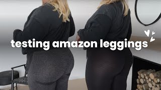 Amazon Gym Leggings Try On Haul Leggings  Plus Size Review [upl. by Yar127]