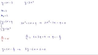 Determinare lequazione della retta parallela alla retta y2x5 e tangente alla parabola y3x² [upl. by Neau]