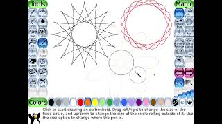 Tux Paint quotEpitrochoidquot amp quotHypotrochoidquot Spirograph Magic Tools [upl. by Ynagoham]