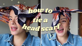 Easy Head Scarf Tutorial  How to Tie a Head Scarf [upl. by Fiore166]