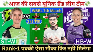 STW vs HBW Dream11 Prediction Sydney Thunder Women vs Hobart Hurricanes Women Dream11 Team [upl. by Eitteb]