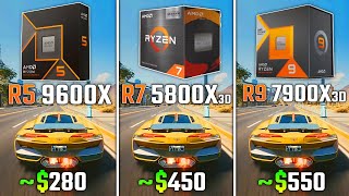 RYZEN 5 9600X vs RYZEN 7 5800X3D vs RYZEN 9 7900X3D  Test in 6 Games [upl. by Onnem]