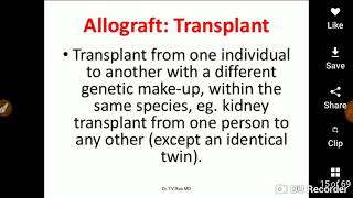 Transplantation  Allograft AutograftXenograft [upl. by Fitzger]