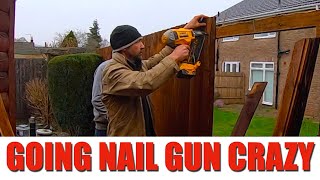 FEATHER EDGE FENCE  BATTERY NAIL GUN fencing dewalt [upl. by Gnehc]