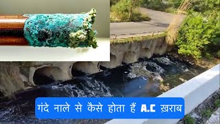 एसी पर गंदे नाले का असर  Dirty Drain Effects on Airconditioner [upl. by Odracer]