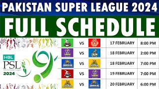 PSL 2024 Schedule announced PSL 9 Schedule Dates venues amp timings [upl. by Anyak]