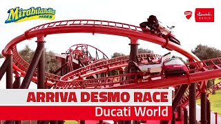 Mirabilandia Ducati World  preview assoluta duelling coaster Desmo Race [upl. by Piwowar]