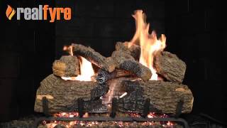 Real Fyre Charred Oak Gas Logs Live Burn Video – eFireplaceStore [upl. by Ccasi]