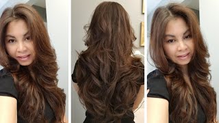 How to cut your own hair at home in long layers  Easy Long Layers Haircut [upl. by Merete93]