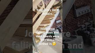 Emergency Deck Repairsjoist were rotted out at 3rd floor [upl. by Mairym]