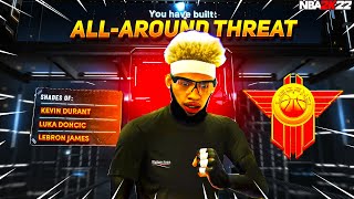 RARE quotALLAROUND THREATquot BUILD IS OVERPOWERED on NBA 2K22 67 99 SPEED HIGH 3PT AND SPEEDBOOSTS [upl. by Ymassej845]