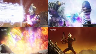 Ultraman Trigger Multi Type All Technique [upl. by Necyrb]