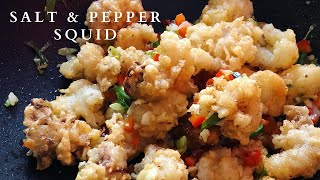 Chinese Salt and Pepper Squid  Fried Calamari Recipe  ASMR [upl. by Ahsiruam]