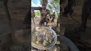 Hadzabe tribe cooks their favorite meal today for breakfast So delicious 😋😋hadzabetribe food [upl. by Leinaj653]