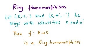 Ring Homomorphism and Kernel [upl. by Hawker736]