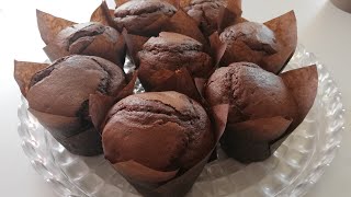 RECETTE RAPIDE de muffins au chocolat 🍫 les vrais muffins américains  chocolate muffins recipe 🍫 [upl. by Jaquith213]