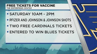 Cardinals Blues tickets being given away at Saturday COVID19 vaccination clinic [upl. by Nerrak]