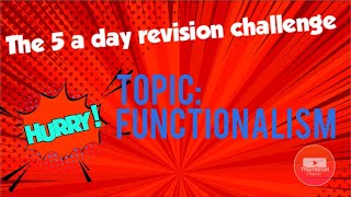 Sociology ⏱ 5 minute revision ⏱– Functionalism [upl. by Ecnaiva202]