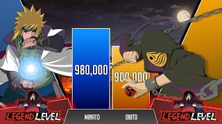 Minato vs Obito POWER LEVELS 🔥  Naruto Power Levels [upl. by Lletnom34]