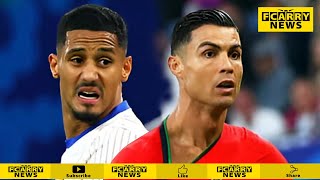 William Saliba reacts to shutting out de Cristiano Ronaldo in France’s Euro 2024 win over Portugal [upl. by Mercie518]