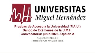 Inglés Junio 2023  Opción A [upl. by Psyche460]