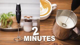 How To Make Latte Art with Handheld Frother  2 MINUTES VIDEO TUTORIAL [upl. by Anaderol757]