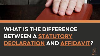 What is the Difference Between a Statutory Declaration and Affidavit [upl. by Neraj]