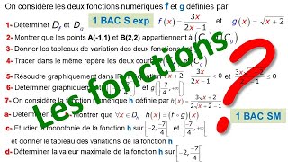 EXERCICE sur LES FONCTIONS niveau 1 bac SM et Sexp [upl. by Nelda]