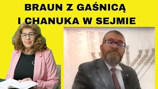 Dr Ewa Kurek o Grzegorzu Braunie i obrzędzie chanuki w Sejmie [upl. by Emmye850]