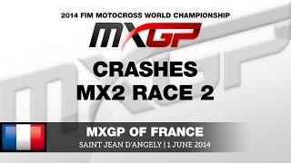 MXGP of France 2014 MX2 Race 2 Crashes  Motocross [upl. by Sink]