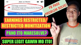 Tutorial Guide kung Paano mawala ang earnings restrictedrestricted monitization sa Facebook Page [upl. by Auhel]