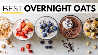 OVERNIGHT OATS 6 WAYS  easy recipe for health  weight loss [upl. by Marita]