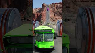 Mixed Rainbow Color buses recipes Bollards Crash color bus shorts beamngdrive beamng [upl. by Maice]