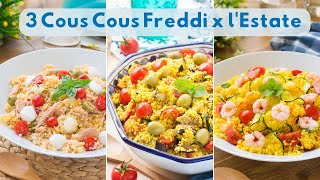 3 Ricette di Cous Cous Freddo Per lEstate  Verdure 💙 Tonno e Pomodorini 💙 Zucchine e Gamberetti 💙 [upl. by Odelia]