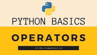 Operators in Python [upl. by Barr]