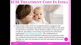 ICSI Treatment Cost In India [upl. by Airetnuhs]