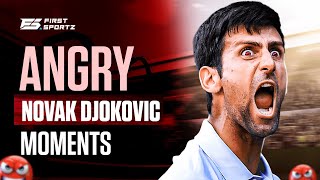 Novak Djokovic Angry OnCourt Moments  Novak Djokovic Racket Smashes  novakdjokovic tennis [upl. by Fechter104]