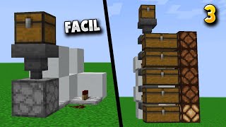 ✅ 3 MECANISMOS de REDSTONE INCREÍBLEMENTE FÁCILES de HACER en MINECRAFT 😱 SIMPLES Y RÁPIDOS [upl. by Ailalue]