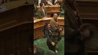 Maori politicians protest New Zealand parliament vote with haka [upl. by Cirederf]