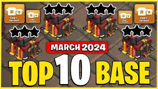 TOP 10 NEW BEST TH10 WAR BASE LINK 2024 TH10 ANTI 2 STAR BASE 2024 TH10 LAYOUT CLASH OF CLANS [upl. by Anuat]