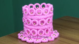 Woolen Craft Idea  Woolen art and craft  Best reuse ideas  Beautiful Showpiece Making Idea [upl. by Sabu92]