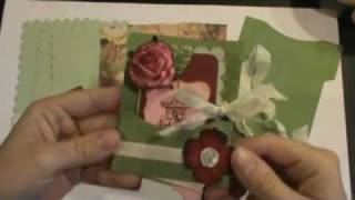 shabby chic mini album embellishment for your chipboard mini scrapbook [upl. by Fayth]