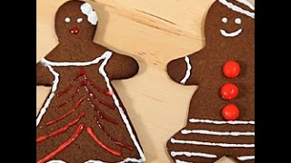 Come preparare i gingerbread cookies  videoricette di biscotti di Natale [upl. by Assetan]