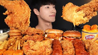 ASMR MUKBANG KFC FRIED CHICKEN amp BURGER amp FRENCH FRIES amp ONION RINGS EATING SOUNDS [upl. by Nowahs197]