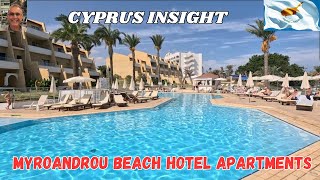 MyroAndrou Beach Hotel Apart Pernera Cyprus Full Tour Including Room [upl. by On441]