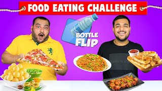 Bottle Flip Food Eating Challenge  Pani Puri amp Pizza Challenge  Food Challenge  Viwa Food World [upl. by Cote]