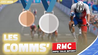 JO 2024  Cyclisme  Les comms’ RMC du sacre dEvenepoel et du doublé français [upl. by Nivac]