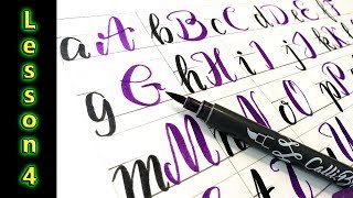 Beginner Brush pen handlettering Capital letters  How to Hand Letter [upl. by Artimed844]